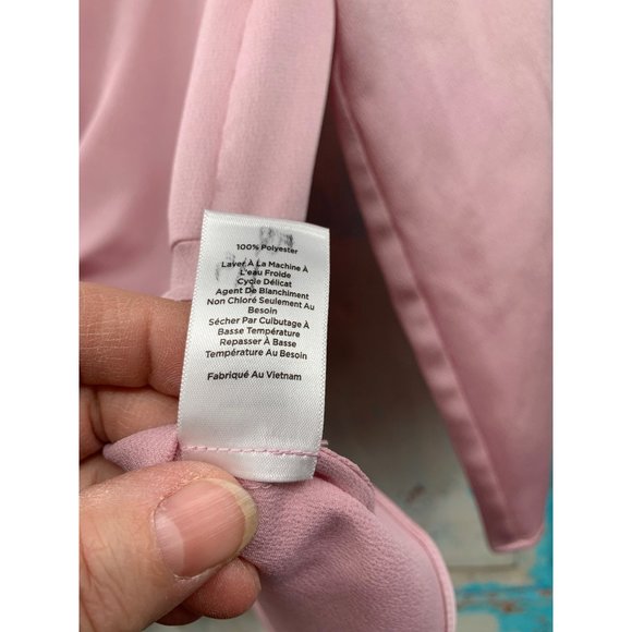 Talbots Tie Waist Top 10 Pink Polyester - Picture 7 of 10